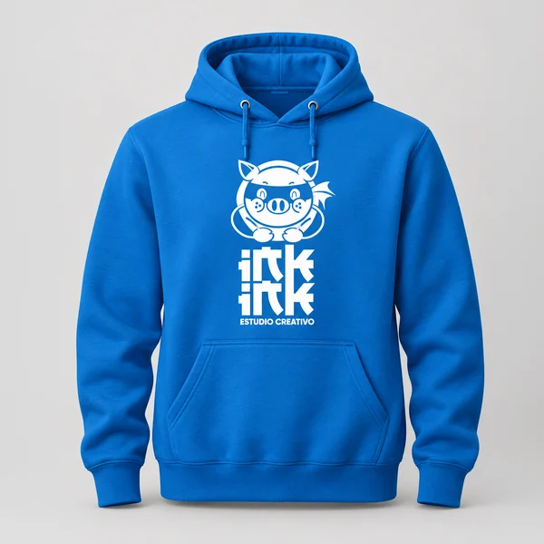 Sudadera azul con el logotipo Inkink en blanco