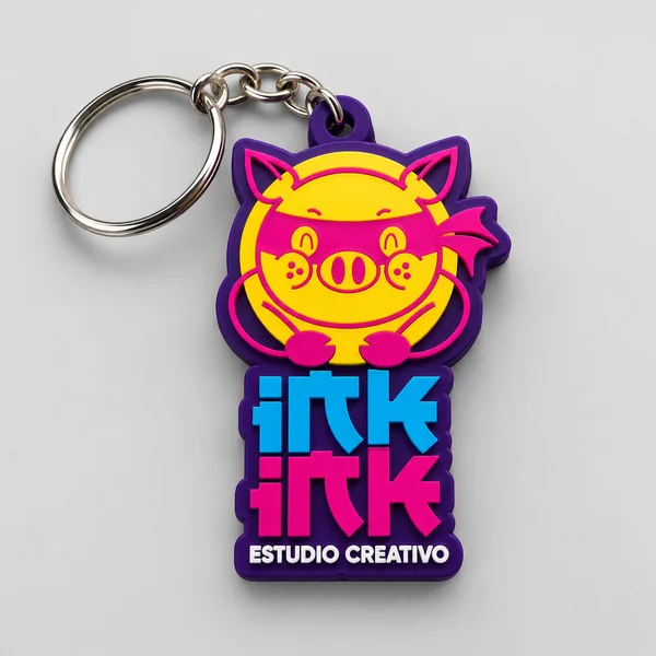 Llavero Inkink impreso en 3D en cuatro colores